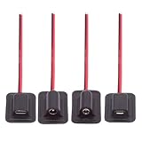 xiwai 4個 DIY OEM タイプ C マイクロ USB DC 5V DC 5.5x2.1mm 3.5x1.35mm 電源ピグテール延長ケーブル バックパック充電電気加熱パッド用