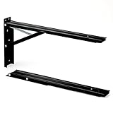 TANNER 折りたたみ 棚受け金具 ワンタッチスマートブラケット マットブラック LL 600mm CSZ L字金具 2本セット イス テーブル 耐荷重100kg