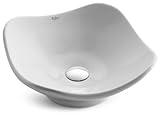 Kraus KCV-135-ORB White Tulip Ceramic Bathroom Sink with Pop Up Drain Oil Rubbed Bronze by Kraus