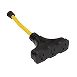 Woodhead 15054-25TTA Super-Safeway GFCI Right Angle Plug and Tri-Tap Connector, Industrial Duty, Aut