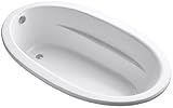 KOHLER K-1165-S1-0 Sunward 72-Inch x 42-Inch Exo Crylic Drop-In Bath with End Drain, White [並行輸入品]