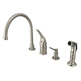 Elements of Design EB828K8 Chatham Single Handle Kitchen Faucet with Soap Dispenser, 9" in Spout Rea