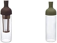 HARIO (ハリオ) フィルターイン コーヒーボトル 650ml ショコラブラウン FIC-70 CBR & (ハリオ) フィルターインボトル 750ml オリーブグリーン FIB-75-OG【セッ