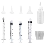 ペット 投薬器 シリンジ 針なし ペット用哺乳瓶 乳首 介護補助 計量用 目盛り付き 犬 猫 小動物 ペット給水器 1ml 3ml 5ml 10ml ケース付き 10本セット（10本セット ホワイト）