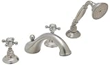 Rohl A1464XMAPC Country Bath Roman Tub Faucet with Metal Cross Handles and Single Function Hand Show
