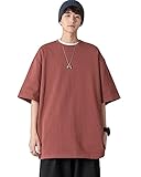 [HONOUR FASHION] 綿100% Tシャツ メンズ 半袖 大きいサイズ レッド XL