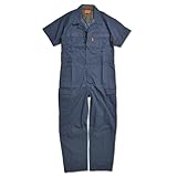 [プロノ] Prono 夏用 薄生地 半袖 ストレッチ カーゴ ツナギ PR-2002 (LL, ネイビー)