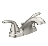 Moen 84603srn Adler 2ハンドルセンターセットスポットResist蛇口4 2 low-arcバスルームつや消しニッケル