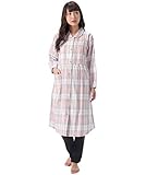 73130 Nishiki（ニシキ）ルームサプリ パジャマ マタニティ レディース 長袖 長ズボン 上下セット 前開き 授乳口付き ソフトビエラ素材 綿100％ 【ピンク×グレーチェック（J）/LL】