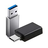 Type C(メス) to USB(オス)(銀)+USB (メス) to Type C(オス)（黒） 変換アダプタ 充電ケーブル変換アダプター 変換コネクタ 5Gbps高速データ転送 スマホ パソコン等対応 2個セット