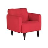 arne ソファー 1人掛け 1人用 肘付き ローソファ 布張り ファブリック リビング Boule 1P C1522 レッド 赤 カレイド生地