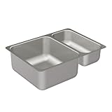 Moen 22239 Camelotステンレススチール20ゲージダブルボウルドロップin Sink ,ステンレス