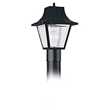 Sea Gull Lighting 8275-32 Single-Light Outdoor Post Lantern Top with Black, Clear Beveled Acrylic Pa