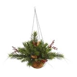 Vickerman 12 Mixed Berry and Cone Hanging Basket, Unlit by Vickerman