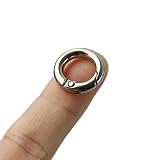 2個 丸型亜鉛合金ロックカラビナ 10mm Oリングスプリングバックル ラウンドスナップキーリングクリップ バッグ用 財布 (silver, 2)