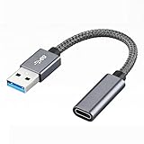 YFFSFDC USB 3.1オス Type C メス 変換ケーブル USB タイプC 変換アダプタ オスメスコード USB Type C変換接続線 10Gbps 高速データ転送 3A急速充電 小型 軽量 ナイロン編み 高耐久 usb type c 変換アダプタ タイプc イヤホン Mac Book Pro/Air/i Pad Pro 2019/Surface/Sony Xperia/Samsungなど対応 グレー