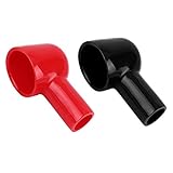 uxcell バッテリー 端子 カバー 66mmの長さ ブラック レッド ソフト PVC バッテリー 端子 カバー 絶縁 スリーブ ブーツ 2個入り