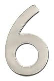 Architectural Mailboxes 3582SN Number 6 Solid Cast Brass 4 inch Floating House Number Satin Nickel "