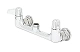T&S Brass 5F-8WLX00-EE 8-Inch Wall Mount Faucet with Lever Handles and 00Ee Wall Flanges by T&S Bras