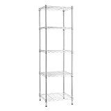 Amazonベーシック 5段スチールラック 棚 メタルラック キッチンラック 耐荷重340kg 幅41cm x 奥行41cm x 高さ137cm クロム