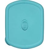 Pyrex 3クォート長方形ストレージボウルwithターコイズVented蓋