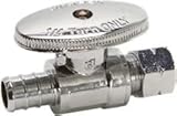 Zurn gidds-101893 Pex真鍮ストレートストップバルブ、1 / 2 " OD X 3 / 8 " Barb圧縮、鉛フリー