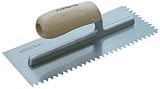 Bon 14-291 11-Inch by 4-1/2-Inch V Notched Trowel with 1/2-Inch Width and 1/2-Inch Depth Wood Handle