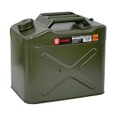 [PLOW（プラウ）] ガソリン携行缶 20L 消防法適合品 スチール 給油ノズル付き グリーン アーミーグリーン ジェリ缶 (20L)