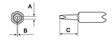 Weller Chisel Tip - 0.372 in Tip Length - 0.063 in Tip Width - Chisel Tip Shape - 0.016 in Thick - N