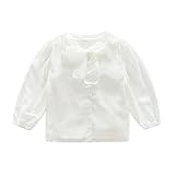 Domybest子供服 フォーマル シャツ 女の子 白 長袖 ブラウス リボン シフォン ホワイト 春夏秋 卒園式 卒業式 入学式 発表会 結婚式 受験 面接 (130（5-6歳）)