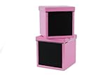 Bigso Suzanne Chalkboard Box, Pink, Set of 2 [並行輸入品]
