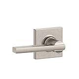 Schlage f10 Lat 619 ColコリンズトリムLatitude Hall andクローゼットレバー、サテンニッケル