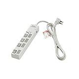 ELPA(エルパ) 耐雷サージ LEDランプ スイッチ付タップ(ブレーカー付・上差し) 2m 4個口 ホワイト WLS-LU420SB(W)