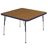 ECR4Kids 30" Square Activity Table, Chunky Legs (Oak Top/Black Edge) [並行輸入品]