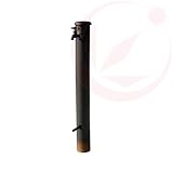 陶器の立水栓 100φ×IBUSHI黒釉(和風ガーデニング立水栓柱 一口タイプ)