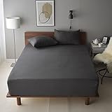 ボックスシーツ （ダブルサイズ 140x200x30cm ダークグレー） 日本製 麻100％ リネン 洗いリネン フレンチリネン 洗いざらし 抗菌 防臭 吸湿 乾きが早い 北欧 天然 蒸れない シンプルなカバー ベッドシーツ【Lina(リーナ)】