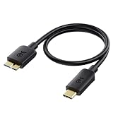 Cable Matters 10Gbps USB Type-C Micro-B 3.0変換ケーブル - 0.3m、9ピン マイクロUSB 3.0ケーブル、MicroUSBコード外付けHDD用、ブラック