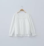 (ベア・ランド ) Bearsland 春秋冬　長袖　ブランドネック　クレープ　レース　マタニティウェア　授乳服 トップス　授乳Ｔシャツ　XL