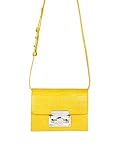 Subella London Yellow Leather mini crossover signature lock detachable shoulder strap SAYA Handbag …