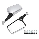 nakira バイク ミラー 10mm 8mm 正ネジ 逆ネジ 左右セット H (シルバー)