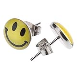 Happy Face Stainless Steel Earrings by The Displayer [並行輸入品]