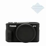 Yisau G7X Mark II カメラケース、G7X 取り外し可能なレンズカバー シリコンカバー Canon PowerShot G7X ii、G7Xアクセサリー用 軽量ラバーソフトシリコンケース - グラマーブラック