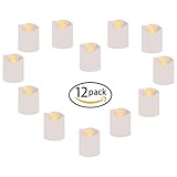 Flameless LEDティーライト、無香、ちらつきキャンドルTealights Flameless Candle withウォームホワイト電球ライト、ホームデコレーションや結婚式、パーティの祭( 