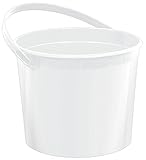 Amscan Plastic Party Favor Bucket (1 Piece), 6 1/4" x 4 1/2", White [並行輸入品]