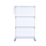 Leksaker 浴室 ラック お風呂 収納棚 4輪設計 プラスチック リビング お部屋 3段 段階調整機能付