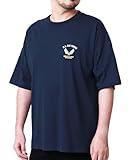 [エムアールユー] Tシャツ メンズ 大きいサイズ 半袖 3L 4L 5L 6L ティーシャツ ミリタリー 刺繍 綿100 ネイビー 5L