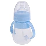 Lovoski 幼児　　シリコン　　哺乳瓶　　フィーダー　　乳児用　　ミルク　フォーミュラ　　ボトル　　片手での授乳　　全2サイズ2色 - 240ML, 青