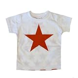 TINY TAITO(タイニィタイト)　キッズTシャツ　☆星Tシャツ(ホワイト X レッド) (140cm)