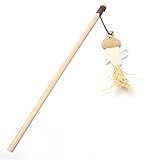 UEETEK 猫じゃらし 木製 猫遊び 麻布 鈴（魚）