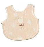 エンゼル タオル製 ベビー服腕付きスタイ ピンク 20cmX26cm